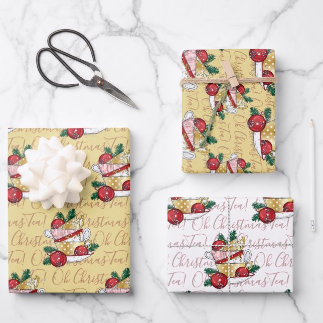 Oh Christmas Tea! Wrapping Paper Sheet (Front)