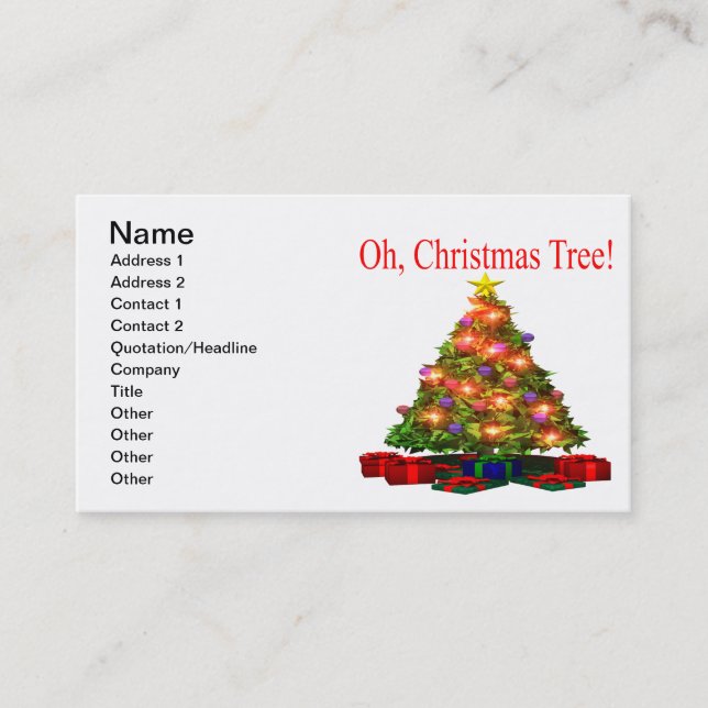 Oh Christmas Tree Business Card (Front)