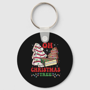 Oh Christmas Tree Cake Xmas Lights Funny Matching  Key Ring