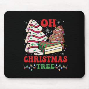 Oh Christmas Tree Cake Xmas Lights Funny Matching  Mouse Pad