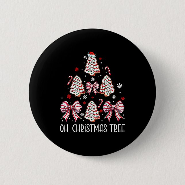 Oh Christmas Tree Cakes Debbie Becky Jen Cake Love 6 Cm Round Badge (Front)