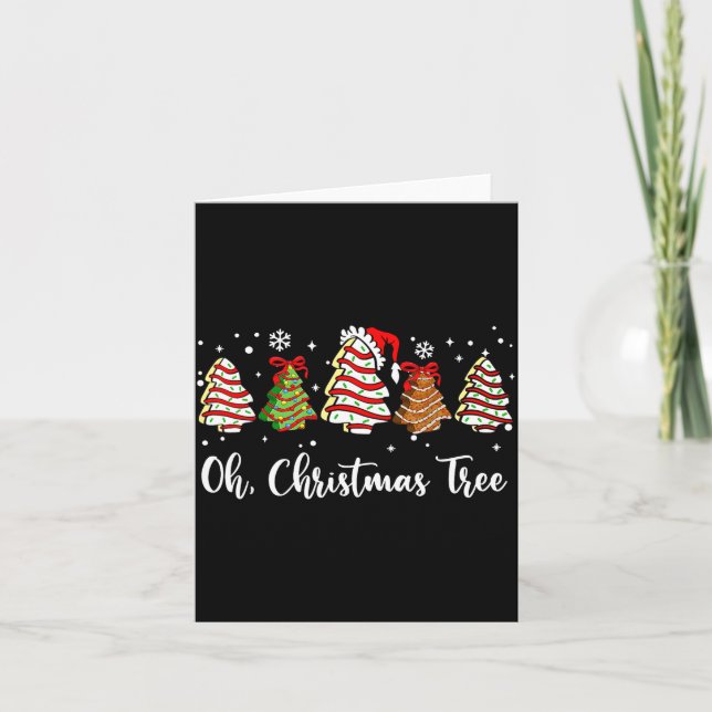 Oh Christmas Tree Cakes Debbie Becky Jen Cake Love Card (Front)