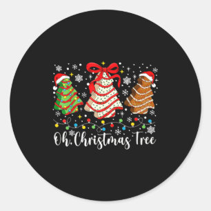 Oh Christmas Tree Cakes Debbie Becky Jen Cake Love Classic Round Sticker