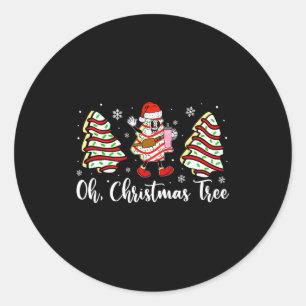 Oh Christmas Tree Cakes Debbie Becky Jen Cake Love Classic Round Sticker