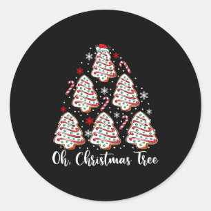 Oh Christmas Tree Cakes Debbie Becky Jen Cake Love Classic Round Sticker