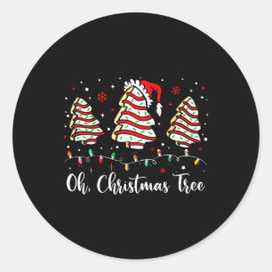 Oh Christmas Tree Cakes Debbie Becky Jen Cake Love Classic Round Sticker
