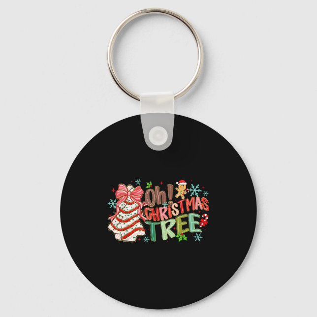 Oh Christmas Tree Cakes Debbie Becky Jen Cake Love Key Ring (Front)