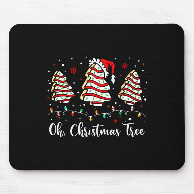 Oh Christmas Tree Cakes Debbie Becky Jen Cake Love Mouse Pad (Front)