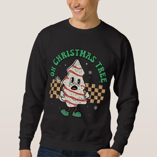 Oh Christmas Tree Cakes Debbie Becky Jen Xmas Paja Sweatshirt (Front)