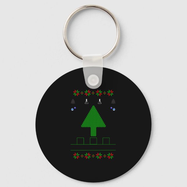 Oh Christmas Tree Chemist black Key Ring (Front)