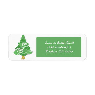 Oh Christmas tree green white custom labels