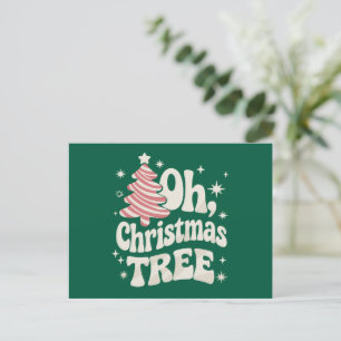 Oh Christmas Tree Light Merry Christmas Xmas Holiday Postcard