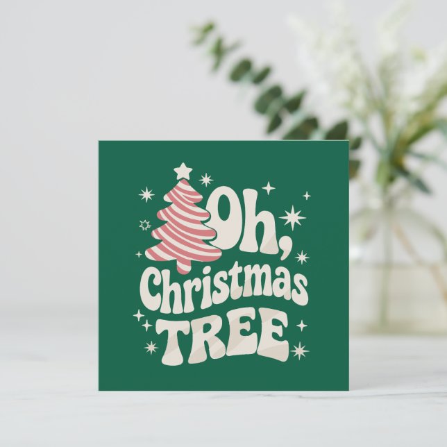 Oh Christmas Tree Light Merry Christmas Xmas  Invitation (Standing Front)