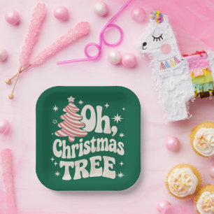 Oh Christmas Tree Light Merry Christmas Xmas  Paper Plate