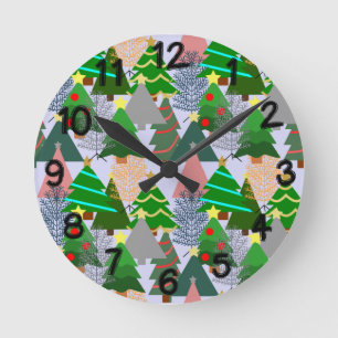 Oh Christmas Tree! Round Clock
