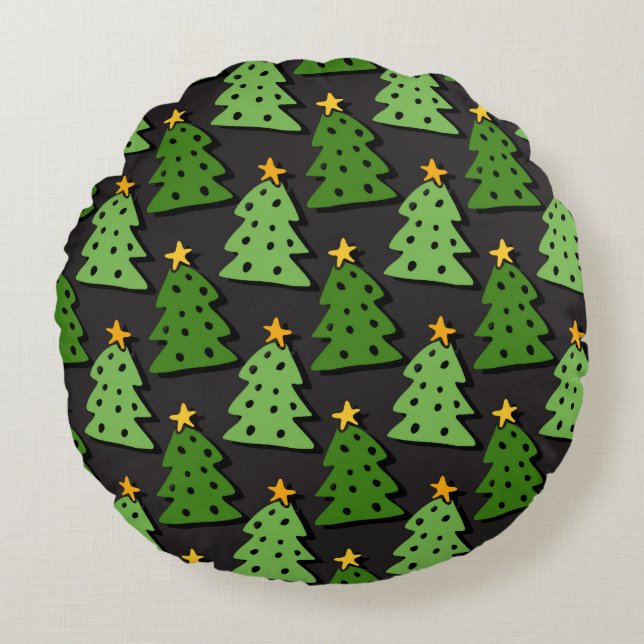 Oh Christmas Tree Round Pillow (Front)