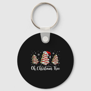 Oh Christmas Tree Shirt Snack Cake Xmas For Women  Key Ring