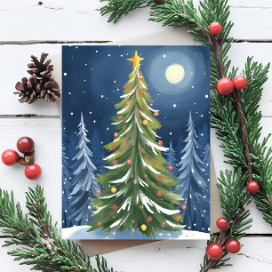 Oh Christmas Tree   Snowy Winter Wonderland Holiday Card