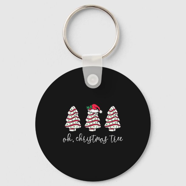 Oh Christmas Tree Sweater Christmas Tree Cake Farm Key Ring (Front)