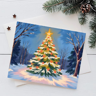 Oh Christmas Tree Watercolor Holiday Card