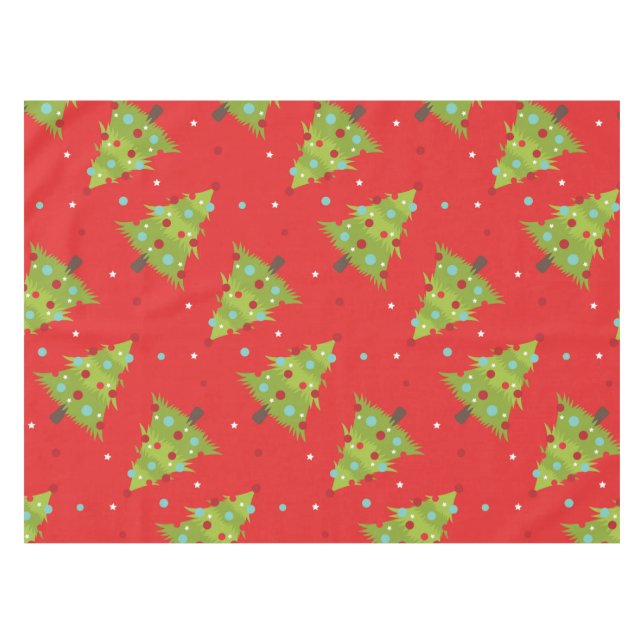 Oh Christmas Trees Holiday Tablecloth (Front (Horizontal))