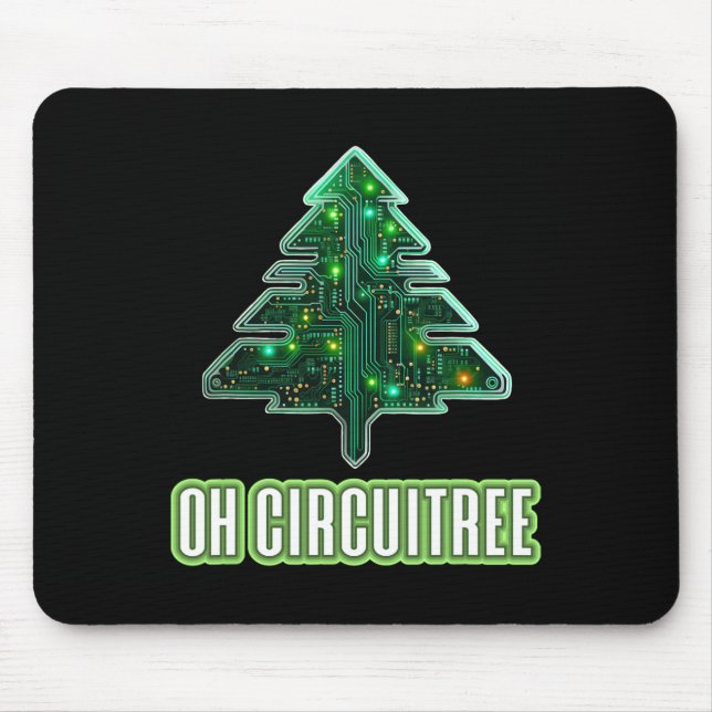Oh Circuitree Christmas Electronics Circuit Board  Mouse Pad (Front)