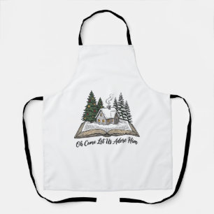 Oh Come Let Us Adore Him Christmas Book Design_1 Apron