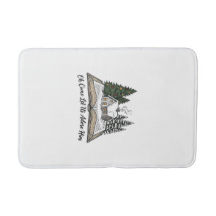 Oh Come Let Us Adore Him Christmas Book Design_1 Bath Mat
