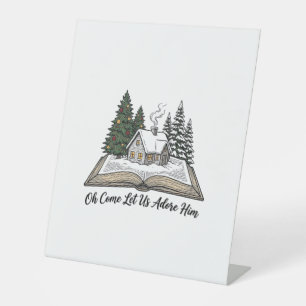 Oh Come Let Us Adore Him Christmas Book Design_1 Pedestal Sign