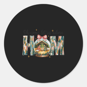 Oh Come Let Us Adore Him Christmas Nativity Scene Classic Round Sticker