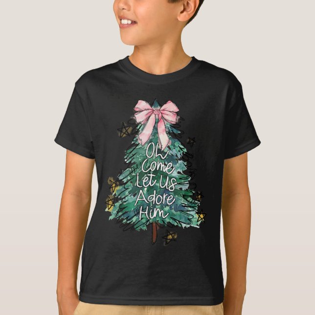 Oh Come Let Us Adore Him Christmas Uni G Small Mod T-Shirt (Front)
