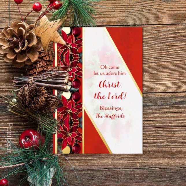 Oh Come Let Us Adore Him Foil Holiday Card (Creator Uploaded)