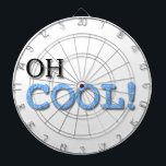Oh Cool Text Dartboard<br><div class="desc">A cool text in black,  blue and white.</div>