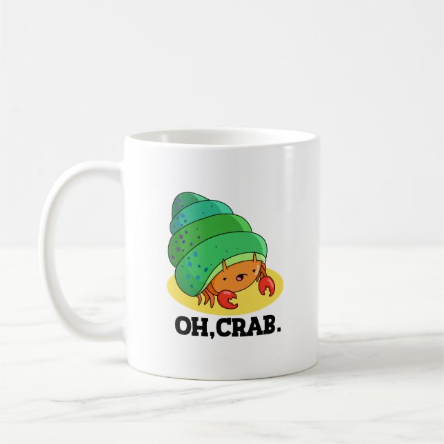 Oh Crab Funny Crab Phrase Pun  Coffee Mug (Left)