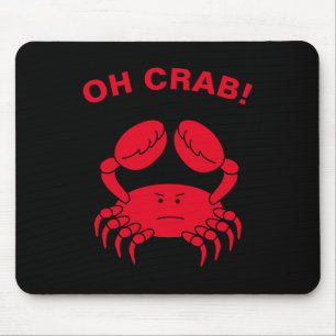 Oh Crab Funny Marine Life Sea Animal Crabby Pun Mouse Pad