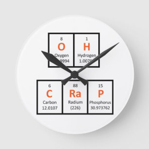 Oh Crap Periodic Table Wall Clock