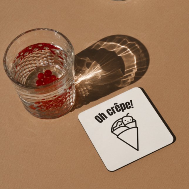 Oh crêpe! Funny Cute Minimalistic Food Coaster (Creator Uploaded)