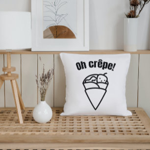Oh crêpe! Funny Cute Minimalistic Food Cushion