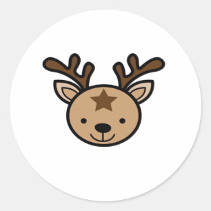 Oh Cute Deer Minimal Design Classic Round Sticker