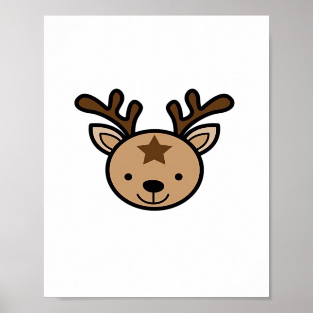 Oh Cute Deer Minimal Design  Poster (Front)