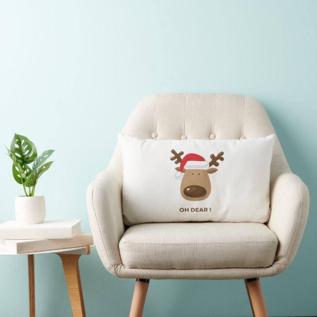 Oh Dear Funny Reindeer Christmas for mom Lumbar Cushion (Chair)