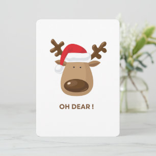 Oh Dear Funny Reindeer Christmas Youth groups Holiday Card