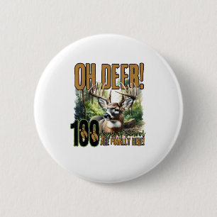 Oh Deer 100 Days Of School Deer Hunting Celebratio 6 Cm Round Badge