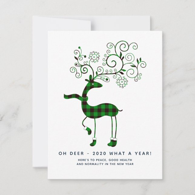 Oh Deer 2020 what a year! Christmas Holidays Plaid (Front)
