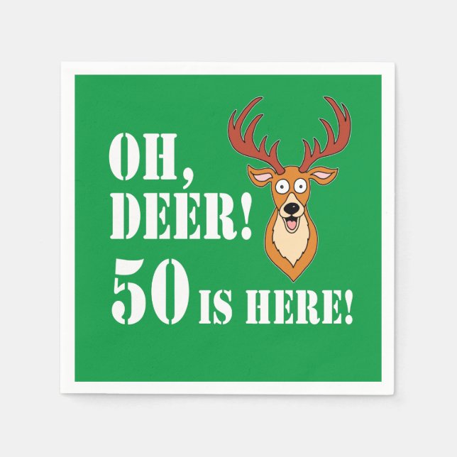 Oh Deer 50th Birthday Napkin (Front)