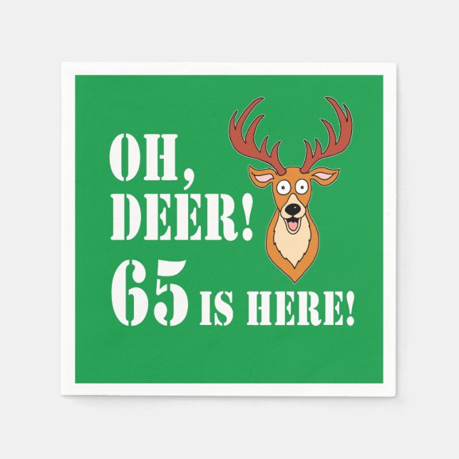 Oh Deer 65th Birthday Napkins (Front)