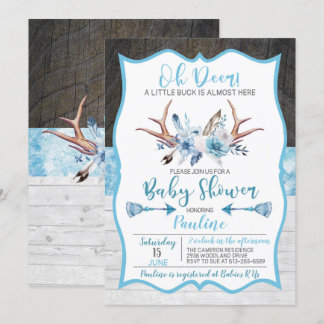 Oh Deer a little Buck is almost here Baby Shower Save The Date