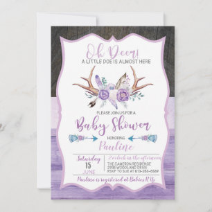Oh Deer a little Doe almost here Baby Shower Invitation