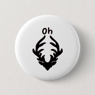 Oh Deer Artistic Clean Style 6 Cm Round Badge