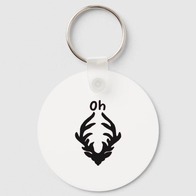 Oh Deer Artistic Clean Style Key Ring (Front)